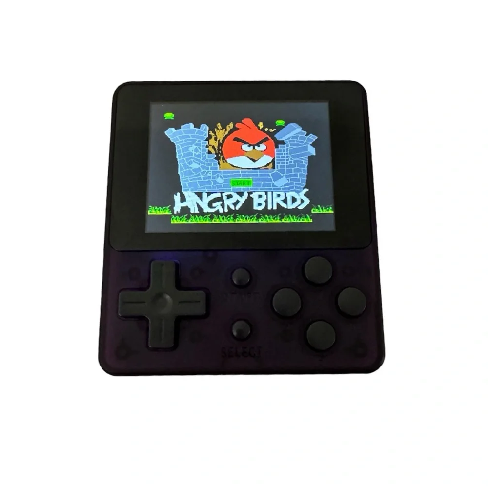 Retro 8-Bit Mini Video Game Console in Clear Purple